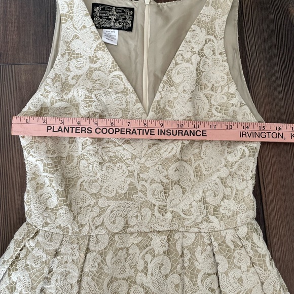 BHLDN James Coviello Dress / Anthropologie Cream and Gold shimmer - Picture 11 of 16